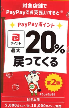 PayPay最大２０％ポイント還元キャンペーン